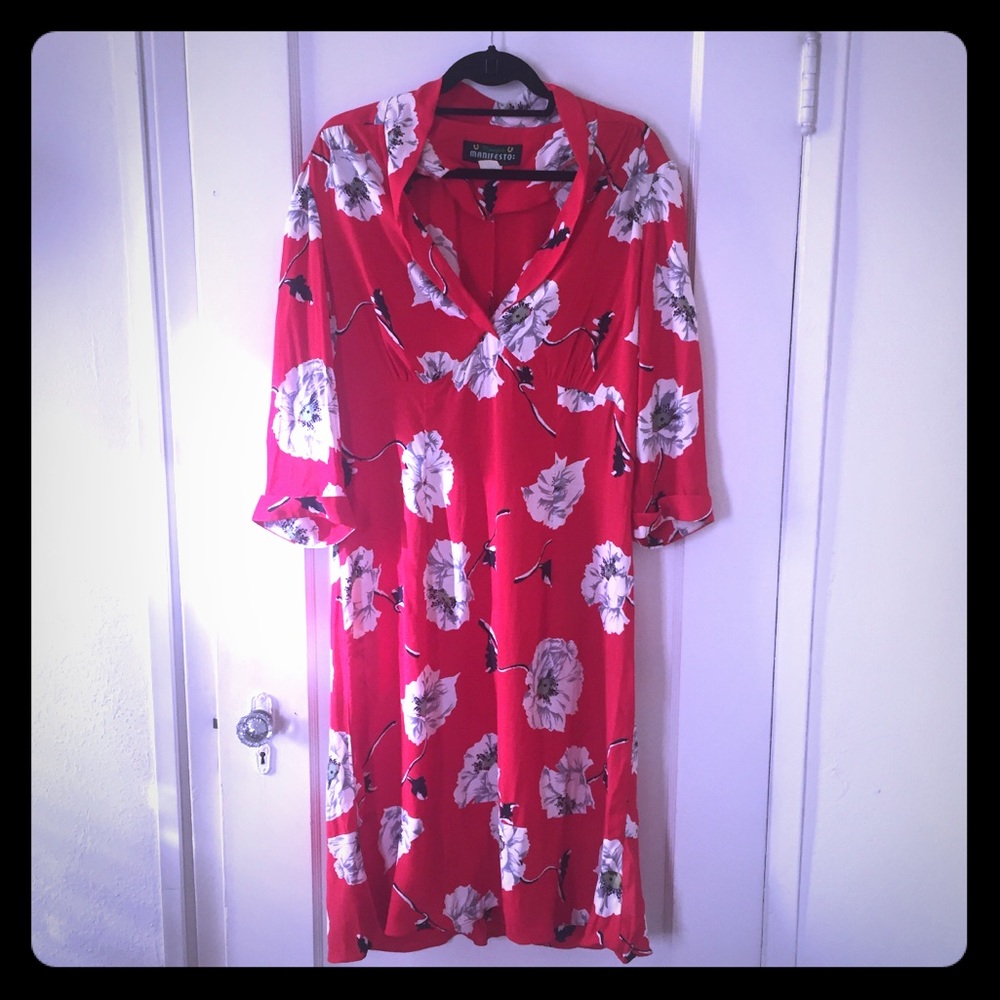 Red floral 40s dress from iconic S.F. Boutique